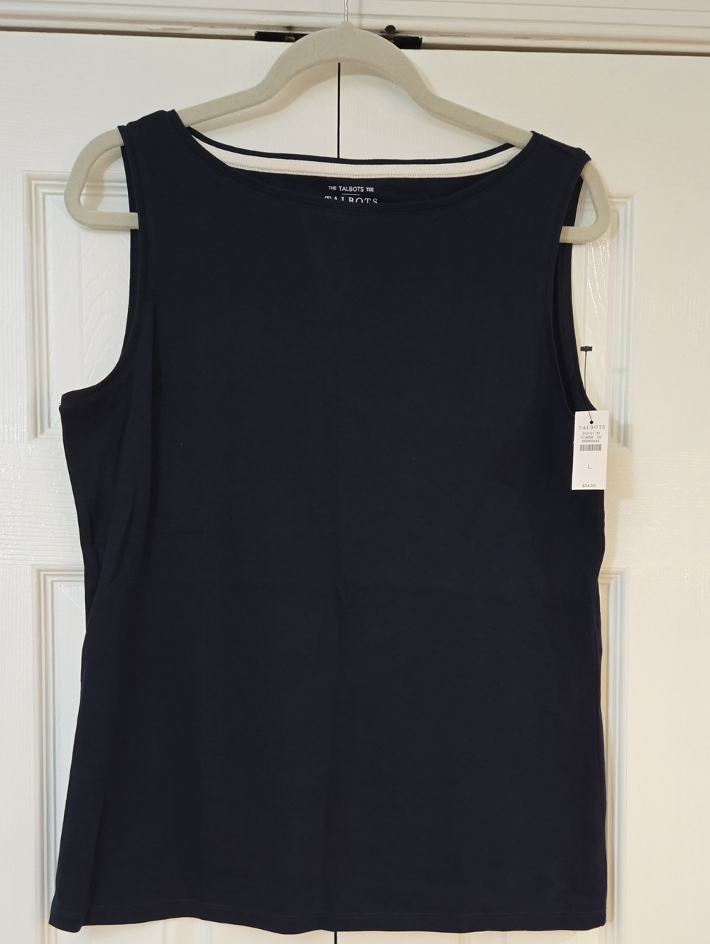 Talbots Navy Sleeveless Boatneck Knit Tank - NWT